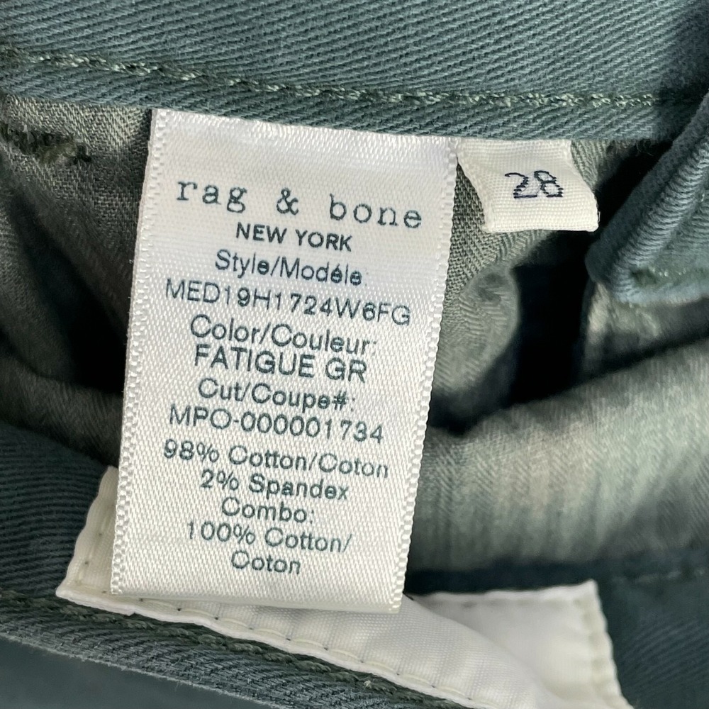 Rag & Bone Womens 28 Chino Pants Fatigue Green Slacks Preppy Casual Straight Leg - Picture 7 of 10